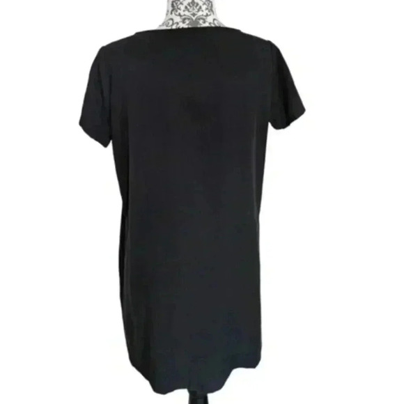 Sotela Pocket Cocoon Dress Black  Tencel Shift Dress Knee Length Women's Small - Picture 3 of 11